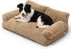 Dog Couch, Supportive Small Dog Bed for Puppy and Cats with Removable Washable Cover, Fluffy Cat Couch with Non-Slip Bottom (Camel, 26.0" L X 19.0" W X 13.0" Th)