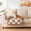 Dog Bed for Couch with Bolster, Comfy Couch Cover for Dogs Washable, Non-Slip Plush Furniture Protector, Calming Fuzzy Lounge Mat, Pet Sofa Accessories (Brown, Small)