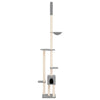 Cat Tree Light Grey Engineered Wood, Plush, Sisal
