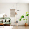 Cat Tree Light Grey Engineered Wood, Plush, Sisal