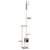 Cat Tree Light Grey Engineered Wood, Plush, Sisal