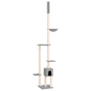 Cat Tree Light Grey Engineered Wood, Plush, Sisal