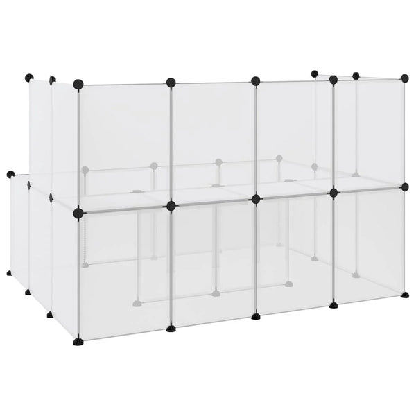 Animal Cage Transparent, White PP Plastic, Steel Large