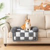 Dog Bed for Couch with Bolster, Comfy Couch Cover for Dogs Washable, Non-Slip Plush Furniture Protector, Calming Fuzzy Lounge Mat, Pet Sofa Accessories (Brown, Small)