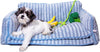 Dog Bed, Sofa Style Dog Couch for Pets, Plush Faux Sherpa, Machine Washable, Striped Pattern, Calming Comfort, Durable Construction, Easy to Clean, Grey/White, Medium