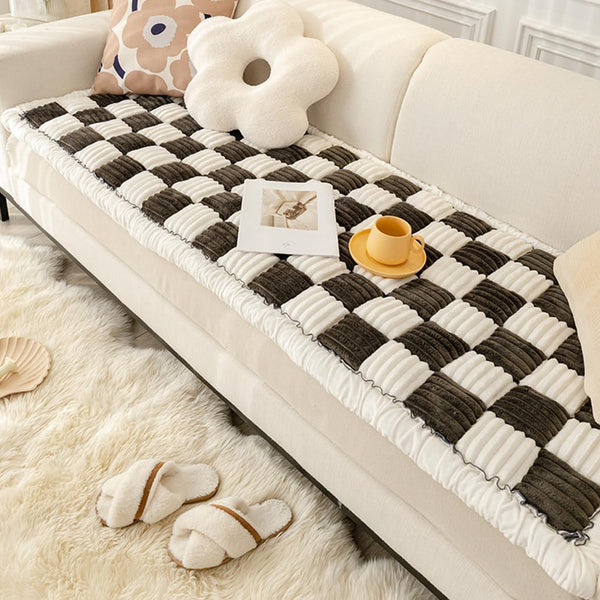 Pet Couch Cover for Sofa, Dog Cover for Couch, Washable Pet Couch Covers for Large Dogs, Anti-Slip Dog Bed Mat for Couch (27X59 Inch, Dark Coffee)