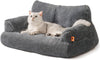 Dog Couch, Supportive Small Dog Bed for Puppy and Cats with Removable Washable Cover, Fluffy Cat Couch with Non-Slip Bottom (Camel, 26.0" L X 19.0" W X 13.0" Th)
