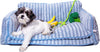 Dog Bed, Sofa Style Dog Couch for Pets, Plush Faux Sherpa, Machine Washable, Striped Pattern, Calming Comfort, Durable Construction, Easy to Clean, Grey/White, Medium