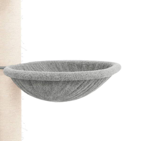 Cat Tree Light Grey Engineered Wood, Plush, Sisal
