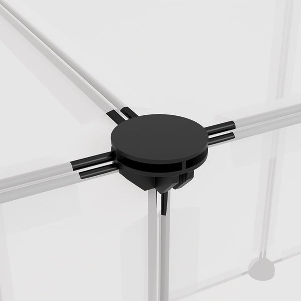 Animal Cage Transparent, White PP Plastic, Steel Large