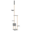 Cat Tree Light Grey Engineered Wood, Plush, Sisal