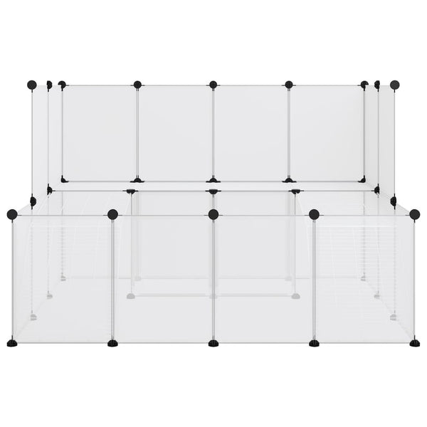 Animal Cage Transparent, White PP Plastic, Steel Large