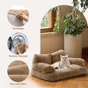 Dog Couch, Supportive Small Dog Bed for Puppy and Cats with Removable Washable Cover, Fluffy Cat Couch with Non-Slip Bottom (Camel, 26.0" L X 19.0" W X 13.0" Th)