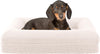 Orthopedic Pet Bed - 45In Large Dog Bed with Supportive Bolster, Nonslip Bottom, and Removable Washable Cover - Memory Foam Pet Beds for Large Dogs - Dog Products (Brown)
