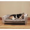 42 In. Large Elegant Gray Faux-Velvet Rectangle Pet Bed for Medium and Large Dogs