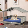 Tucker Murphy Rattan Raised Rattan Dog Sofa with Cushion