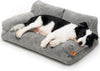 Dog Couch, Supportive Small Dog Bed for Puppy and Cats with Removable Washable Cover, Fluffy Cat Couch with Non-Slip Bottom (Camel, 26.0" L X 19.0" W X 13.0" Th)