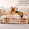 Pet Fluffy Fuzzy Couch Cover, Calming Washable Dog Bed Sofa Protector Pets Mat for Small Medium Dogs and Cats (Coffee,33.45 × 28.35 × 5.51 In)