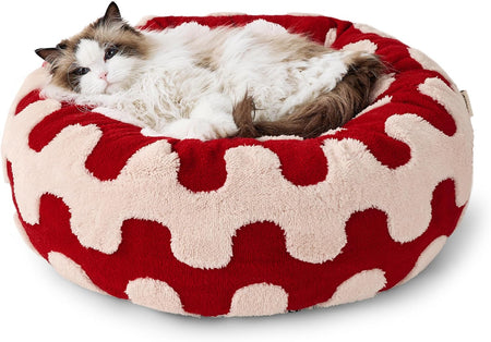 WOOFWAYZ Red Wave Calming Bed