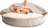 26" round Orthopedic Dog Bed for Medium/Small Dogs W/ Removable Washable Cover, for Dogs up to 30 Lbs - Sherpa & Suede Snuggery - Blue, 26-Inch