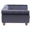 42 In. Large Elegant Gray Faux-Velvet Rectangle Pet Bed for Medium and Large Dogs
