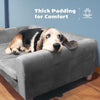42 In. Large Elegant Gray Faux-Velvet Rectangle Pet Bed for Medium and Large Dogs