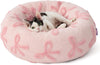 Donut Cat Beds for Indoor Cats - round Small Dog Bed Calming Pet Beds, Cute Modern Beds with Jacquard Shaggy Plush & anti Slip Bottom, 20 Inch, Pink Taffy