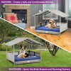 Tucker Murphy Rattan Raised Rattan Dog Sofa with Cushion