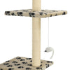 Cat Tree Beige with Paw Prints