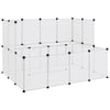 Animal Cage Transparent, White PP Plastic, Steel Large