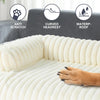 Luxurious Dog Couch Bed, Washable Calming Dog Couch Cover, Removable Couch Protector for Dogs, Waterproof Sofa Bed, Pet Bed Mats for Couch, Pet Couch Covers for Sofa(White, L)