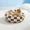 WOOFWAYZ Brown Check Calming Bed