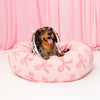 Donut Cat Beds for Indoor Cats - round Small Dog Bed Calming Pet Beds, Cute Modern Beds with Jacquard Shaggy Plush & anti Slip Bottom, 20 Inch, Pink Taffy