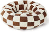 WOOFWAYZ Brown Check Calming Bed