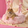 Donut Cat Beds for Indoor Cats - round Small Dog Bed Calming Pet Beds, Cute Modern Beds with Jacquard Shaggy Plush & anti Slip Bottom, 20 Inch, Pink Taffy