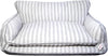 Dog Bed, Sofa Style Dog Couch for Pets, Plush Faux Sherpa, Machine Washable, Striped Pattern, Calming Comfort, Durable Construction, Easy to Clean, Grey/White, Medium
