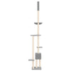 Cat Tree Light Grey Engineered Wood, Plush, Sisal