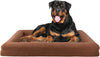 Orthopedic Pet Bed - 45In Large Dog Bed with Supportive Bolster, Nonslip Bottom, and Removable Washable Cover - Memory Foam Pet Beds for Large Dogs - Dog Products (Brown)