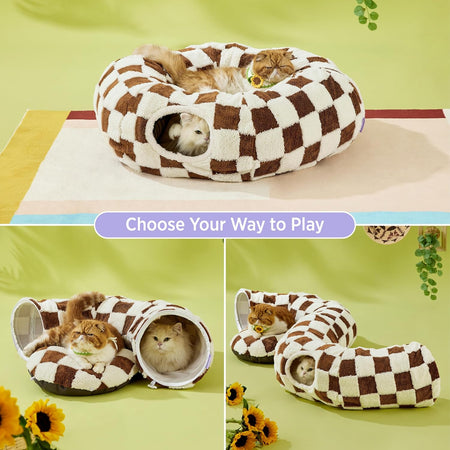 2 in 1 Checkered Convertible Tunnel to Bed