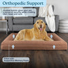Orthopedic Pet Bed - 45In Large Dog Bed with Supportive Bolster, Nonslip Bottom, and Removable Washable Cover - Memory Foam Pet Beds for Large Dogs - Dog Products (Brown)