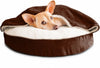 26" round Orthopedic Dog Bed for Medium/Small Dogs W/ Removable Washable Cover, for Dogs up to 30 Lbs - Sherpa & Suede Snuggery - Blue, 26-Inch
