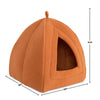 Medium Sized Brown Tent-Style Cat Igloo - Cozy Covered Bed for Cats and Kittens