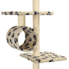 Cat Tree Beige with Paw Prints