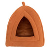 Medium Sized Brown Tent-Style Cat Igloo - Cozy Covered Bed for Cats and Kittens