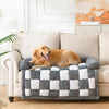 Dog Bed for Couch with Bolster, Comfy Couch Cover for Dogs Washable, Non-Slip Plush Furniture Protector, Calming Fuzzy Lounge Mat, Pet Sofa Accessories (Brown, Small)