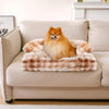 Pet Fluffy Fuzzy Couch Cover, Calming Washable Dog Bed Sofa Protector Pets Mat for Small Medium Dogs and Cats (Coffee,33.45 × 28.35 × 5.51 In)