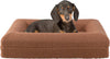 Orthopedic Pet Bed - 45In Large Dog Bed with Supportive Bolster, Nonslip Bottom, and Removable Washable Cover - Memory Foam Pet Beds for Large Dogs - Dog Products (Brown)
