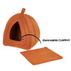 Medium Sized Brown Tent-Style Cat Igloo - Cozy Covered Bed for Cats and Kittens