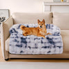 Pet Fluffy Fuzzy Couch Cover, Calming Washable Dog Bed Sofa Protector Pets Mat for Small Medium Dogs and Cats (Coffee,33.45 × 28.35 × 5.51 In)